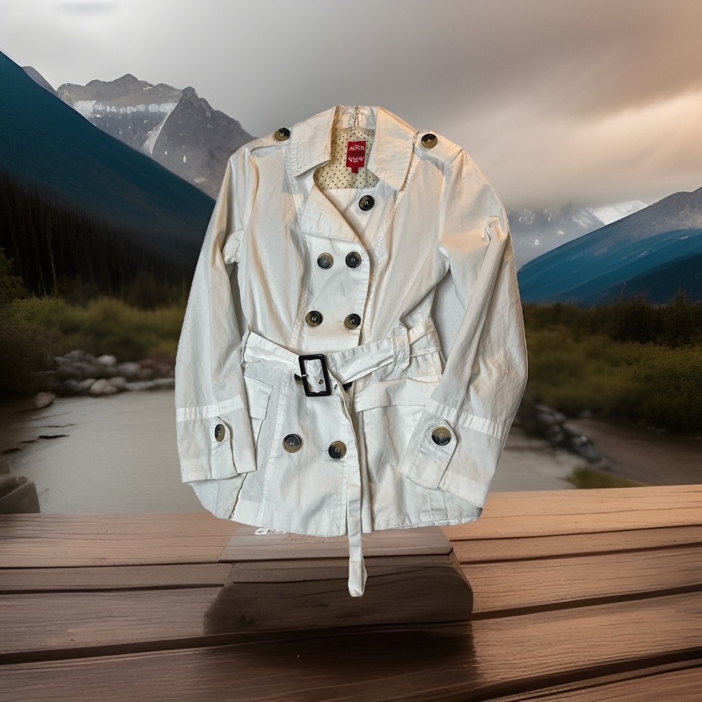 Therapy by Lane Crawford Ivory Short Peacoat Jacket Preppy Old Money M (fits S)